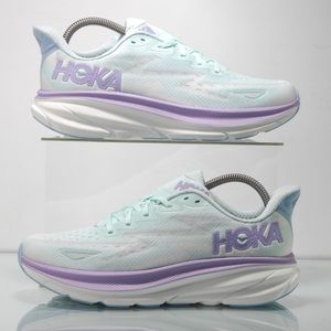 HOKA Clifton 9 Woman’s Size 9.5 B SOLM Sunlit Ocean Shoes NEW without box